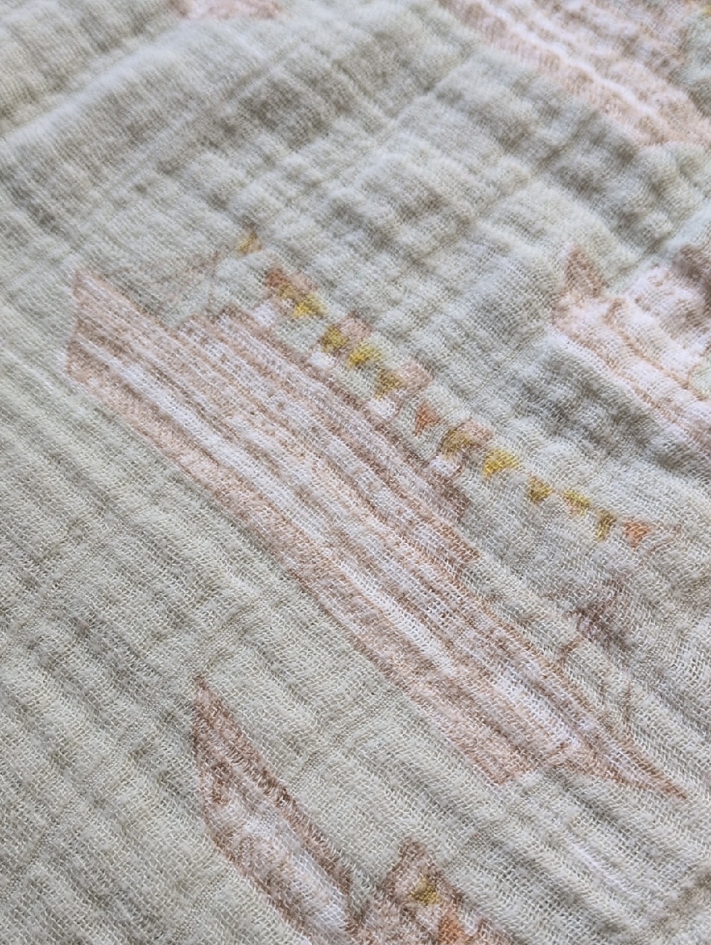 MILKBARN I Mint Green Bamboo Muslin Ship Boats Pattern Swaddle Blanket - Picture 8 of 11